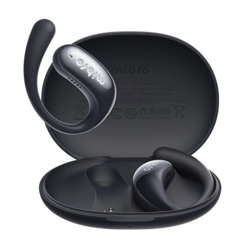 MIBRO earphones με θήκη φόρτισης OpenEar, OWS, ENC, 45/400mAh, μαύρα