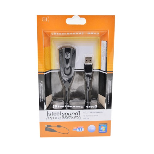 POWERTECH USB κάρτα ήχου SLOT-021, 5Hv2, Virtual 7.1 channels