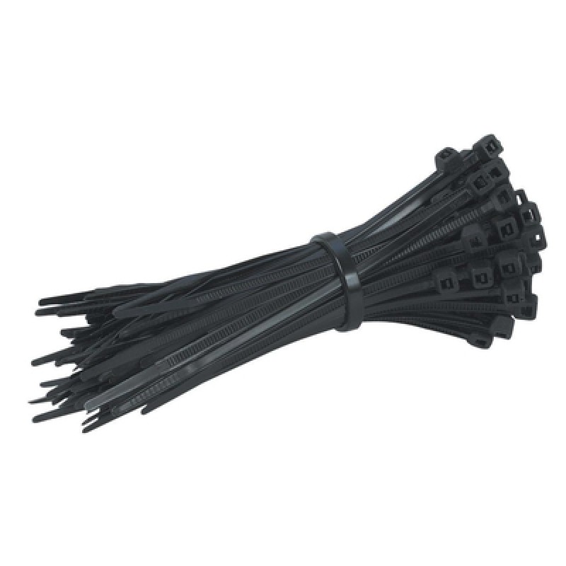 POWERTECH δεματικά καλωδίων TIES-005, 150x3mm, μαύρα, 100τμχ