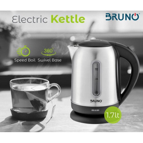 BRUNO ηλεκτρικός βραστήρας BRN-0029, 2200W, 1.7lt, βάση 360°