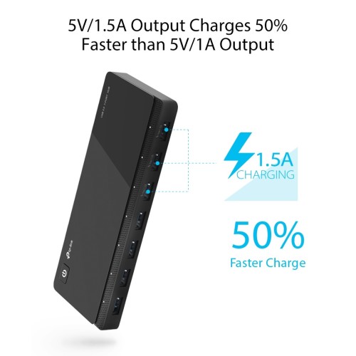 TP-LINK USB hub UH700, 7x θυρών, 5Gbps, 5V/1.5A, USB σύνδεση, μαύρο