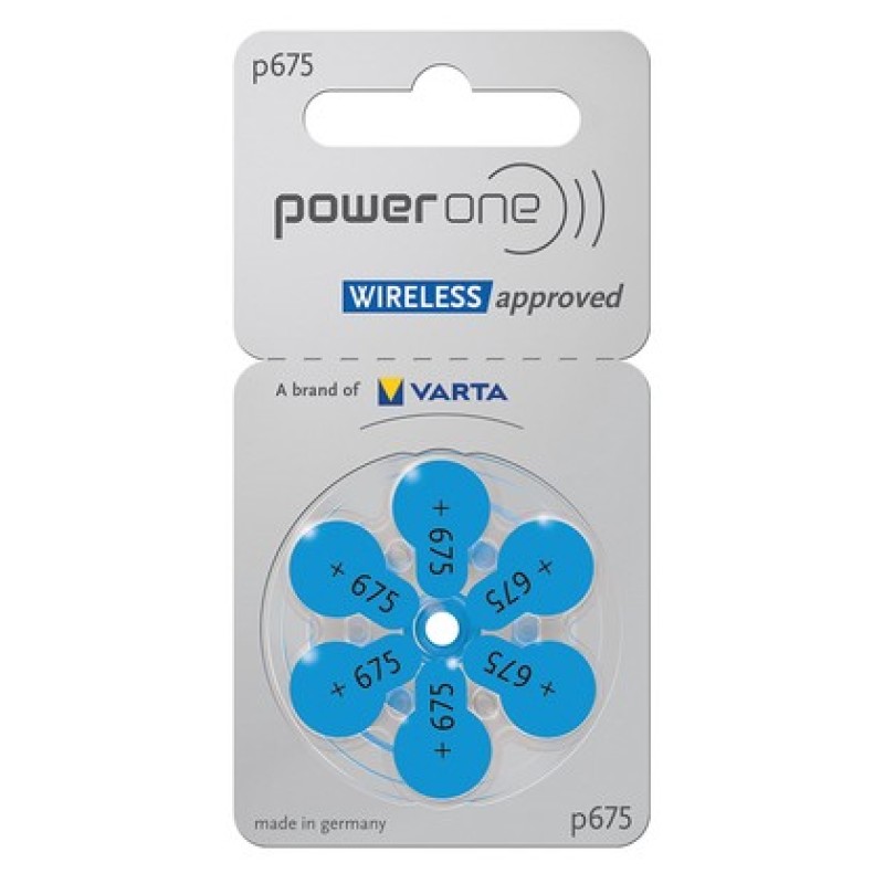 POWER ONE μπαταρίες ακουστικών βαρηκοΐας P675, mercury free, 1.45V, 6τμχ