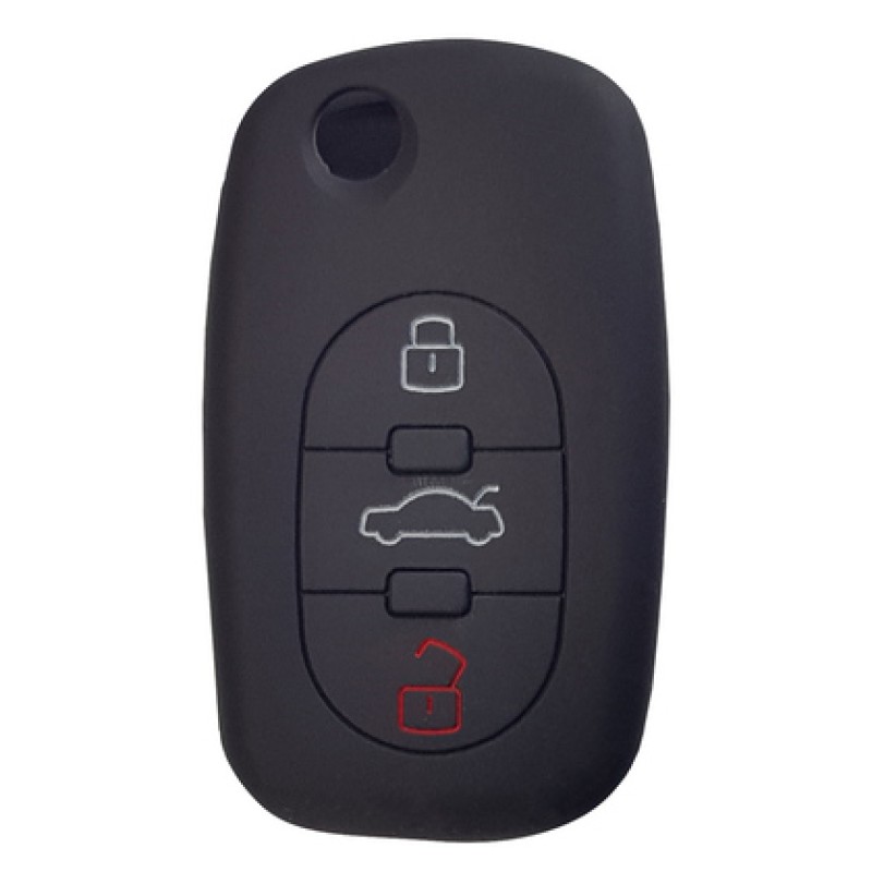 Θήκη κλειδιού για αυτοκίνητα Audi 1009-03, εύκαμπτη, μαύρη