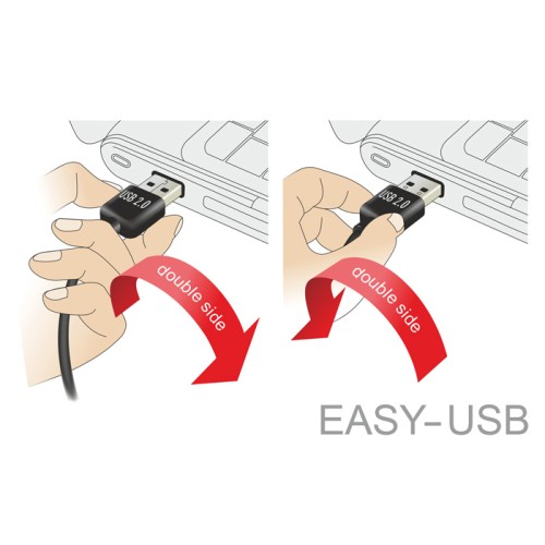 POWERTECH καλώδιο USB σε USB Micro CAB-U132, 90°, Easy USB, 0.5m, μαύρο