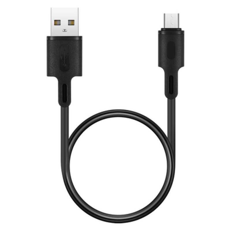 ROCKROSE καλώδιο USB σε Micro USB Beta AM Mini, 2.4A, 30cm, μαύρο