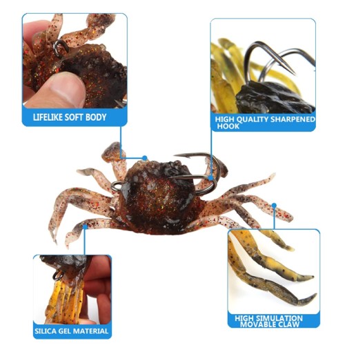 Τεχνητό δόλωμα καβούρι FISH-0033, με αγκίστρι, 8cm