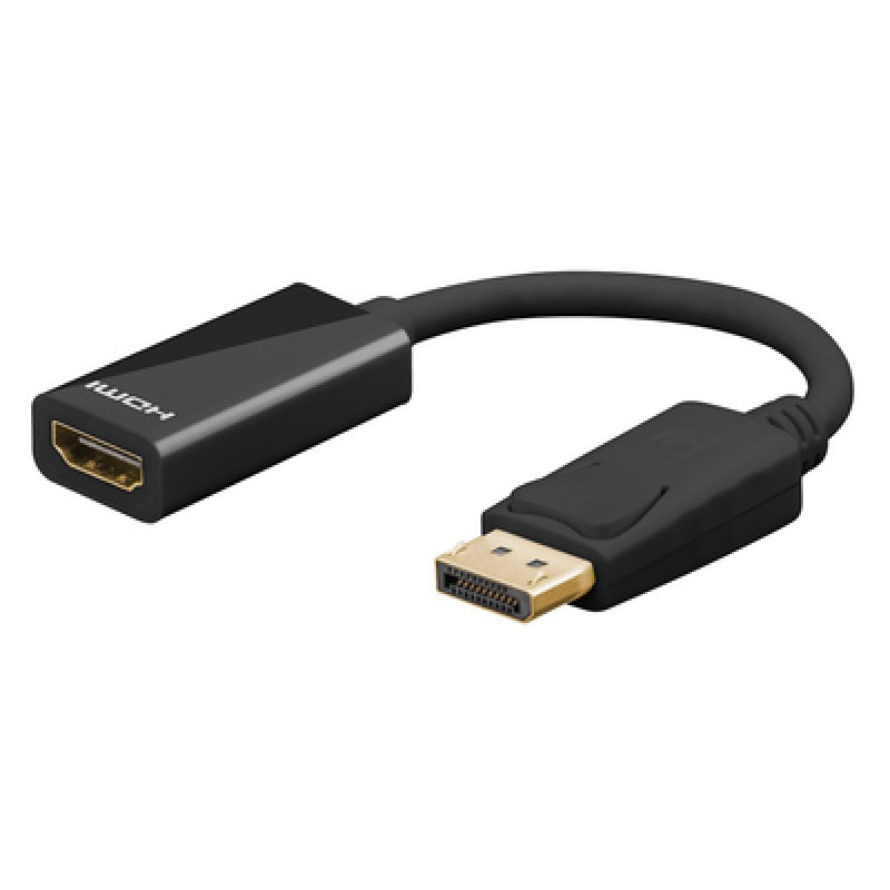 GOOBAY καλώδιο DisplayPort σε HDMI 67881, 4K/30Hz, 0.1m, μαύρο