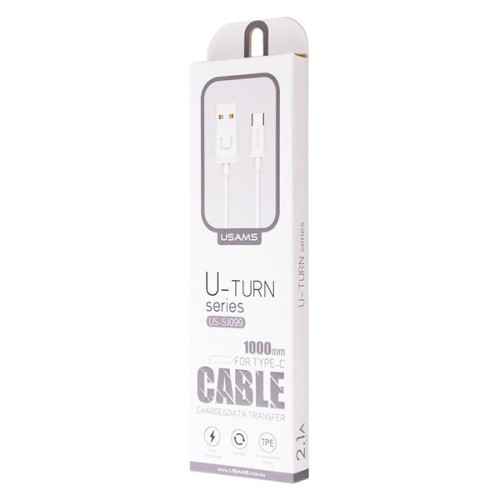 USAMS καλώδιο USB-C σε USB US-SJ099, 2.1A, 1m, λευκό
