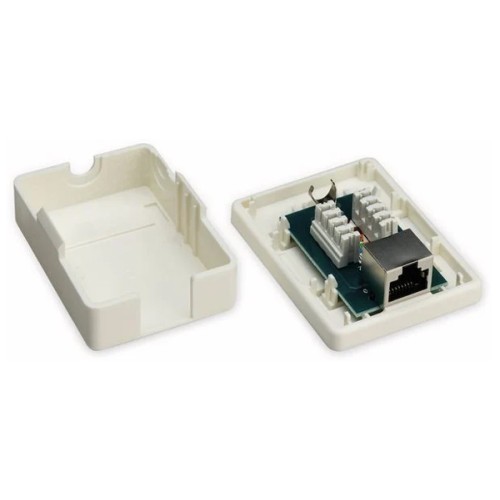 GOOBAY επιτοίχια πρίζα δικτύου 77634, 1 θύρα RJ45, CAT 6 STP, λευκή