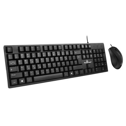 POWERTECH set ποντίκι & πληκτρολόγιο PT-1075, ενσύρματο, 1000DPI, μαύρο