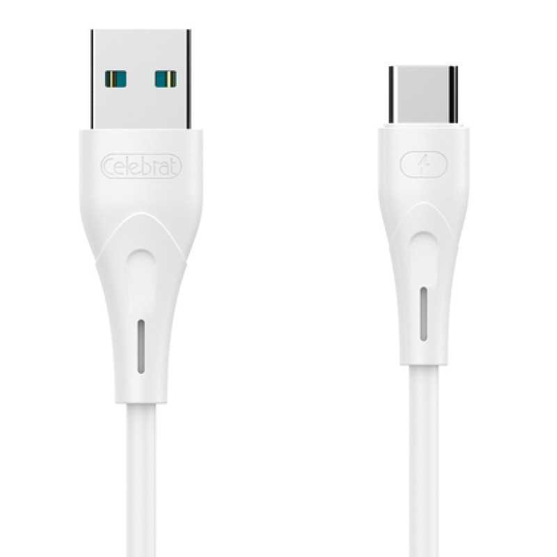 CELEBRAT καλώδιο USB-C σε USB CB-18T, 3A, 480Mbps, 1m, λευκό