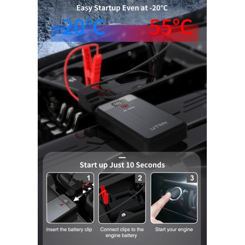 UTRAI εκκινητής μπαταρίας αυτοκινήτου Jstar Air με φακό, 12V/1000A, 13000mah