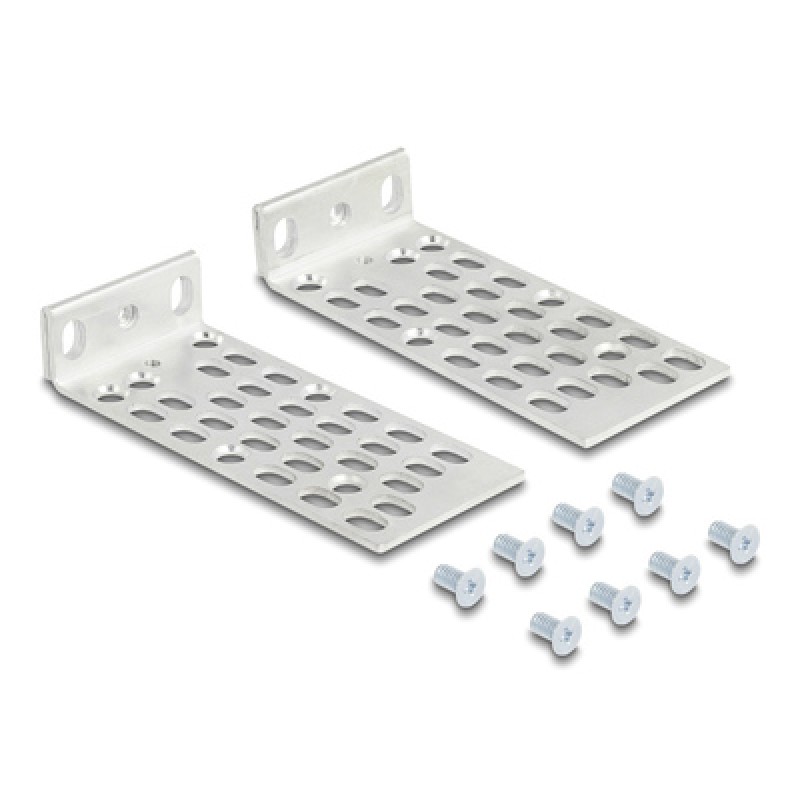 DELOCK σετ βάσεις τοποθέτησης για rack 66236, ασημί, 2τμχ