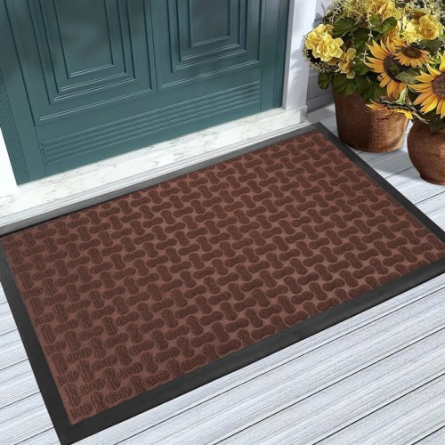 HOME USE πατάκι εισόδου HUH-0211, αντιολισθητικό, 60x40cm, 5mm πάχος, καφέ