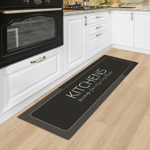 HOME USE πατάκι κουζίνας HUH-0216, αντιολισθητικό, υφασμάτινο, 120x40cm, 3.5mm πάχος, καφέ