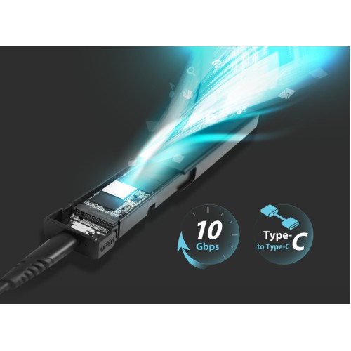 SILICON POWER θήκη για M.2 PCIe NVMe/SATA SSD PD60, tool free, 10Gbps, μαύρη