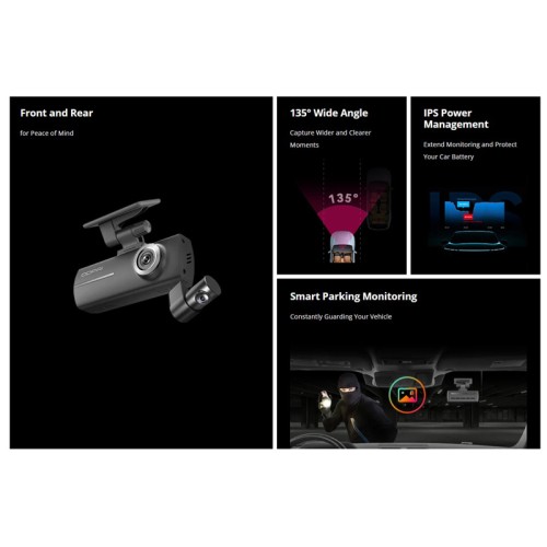 DDPAI smart σετ καμερών αυτοκινήτου N1 Dual, 1296p/1080p, WiFi