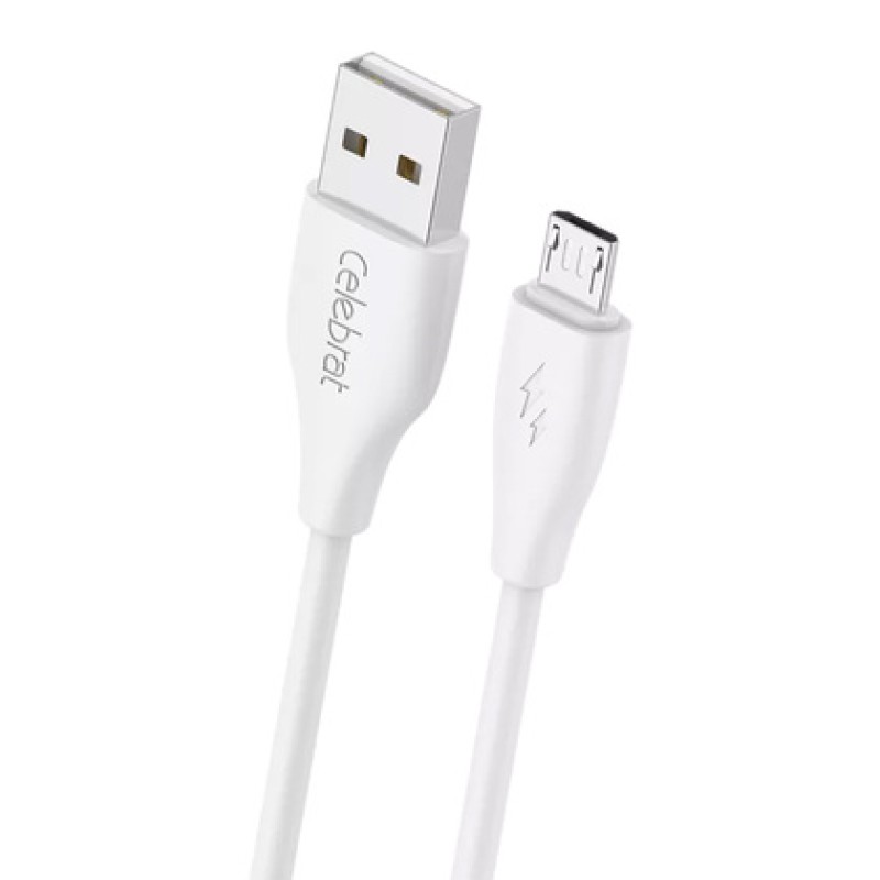 CELEBRAT καλώδιο micro USB σε USB CB-31, 3A, 480Mbps, 1m, λευκό