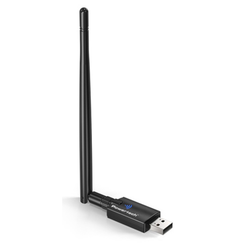 POWERTECH ασύρματος USB αντάπτορας δικτύου & Bluetooth 5.3 PT-1386, 900Mbps WiFi 6