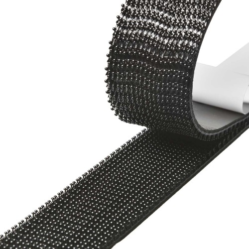 POWERTECH αυτοκόλλητη ταινία τύπου dual lock χριτς χρατς TIES-078, 25mm, 2.5m, μαύρη