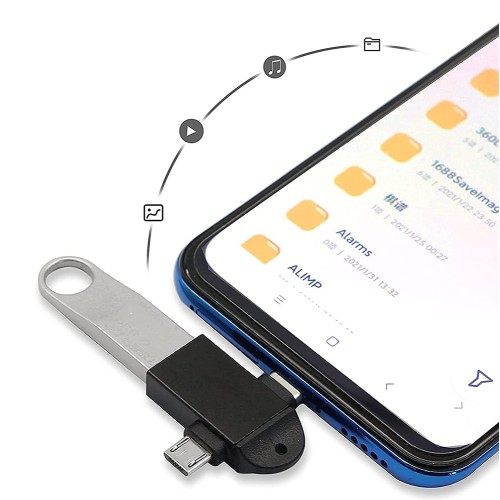 POWERTECH αντάπτορας USB σε USB-C & micro USB CAB-UC090, 5Gbps, μαύρος