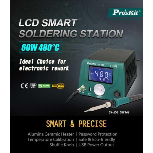 PROSKIT σταθμός συγκόλλησης SS-256B με κολλητήρι, 60W, 200~480 °C