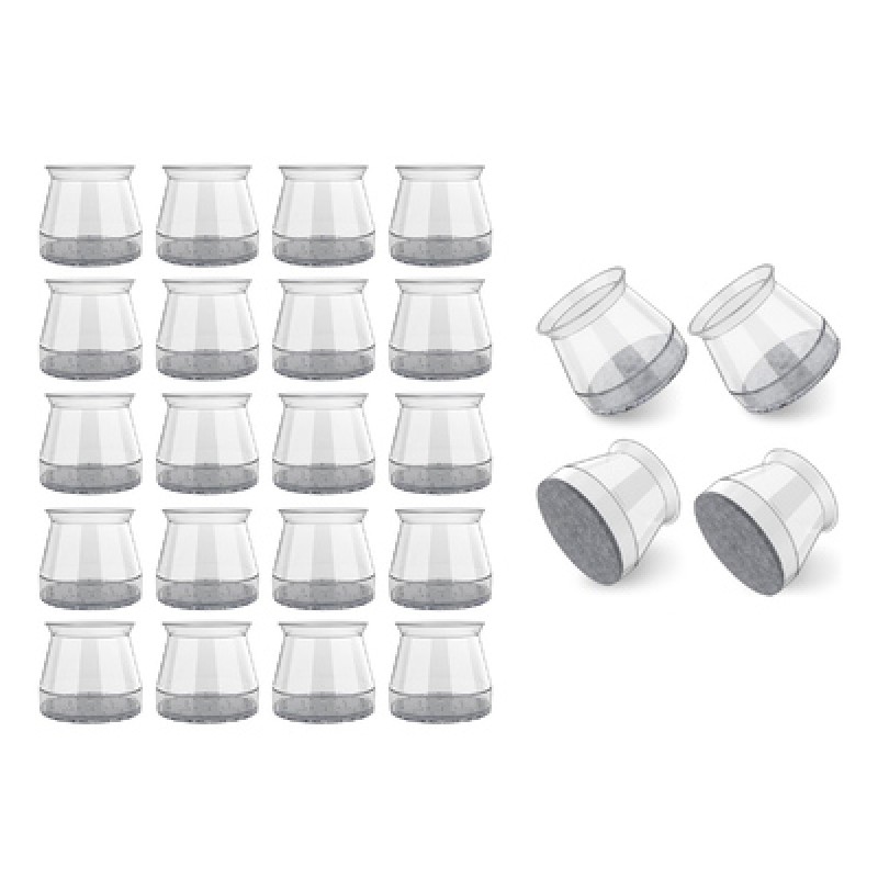 HOME USE προστατευτικές τάπες επίπλων HUH-0224, 25-30mm, διάφανες, 24τμχ