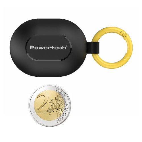 POWERTECH earphones με θήκη φόρτισης PT-1392, True Wireless, 6mm, 25/230mAh, μαύρα