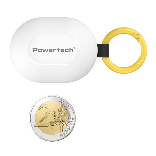POWERTECH earphones με θήκη φόρτισης PT-1393, True Wireless, 6mm, 25/230mAh, λευκά
