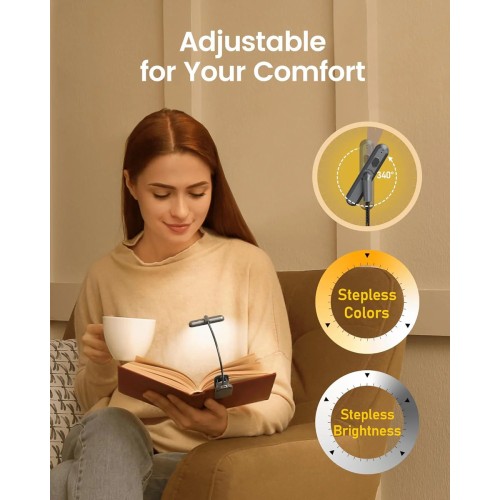 GLOCUSENT LED φακός διαβάσματος GLCSNTA2401, επαναφορτιζόμενος, έως 60lm, γκρι