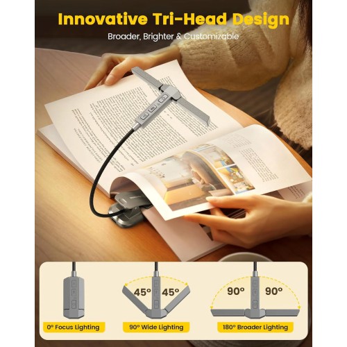 GLOCUSENT LED φακός διαβάσματος GLCSNTA2301, επαναφορτιζόμενος, έως 50lm, γκρι