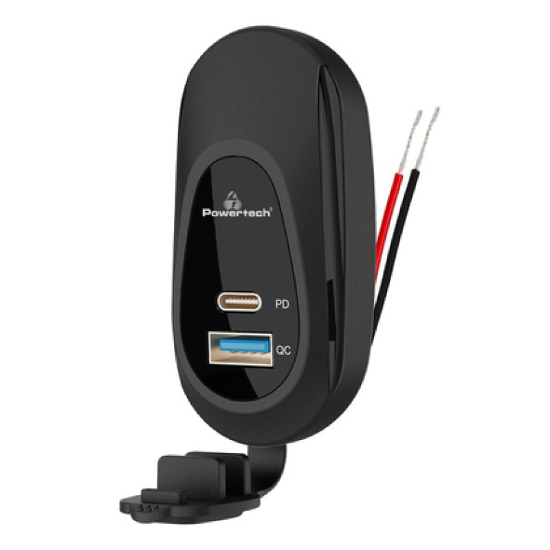 POWERTECH πρίζα USB για σκάφη & οχήματα PTL-026, USB & USB-C