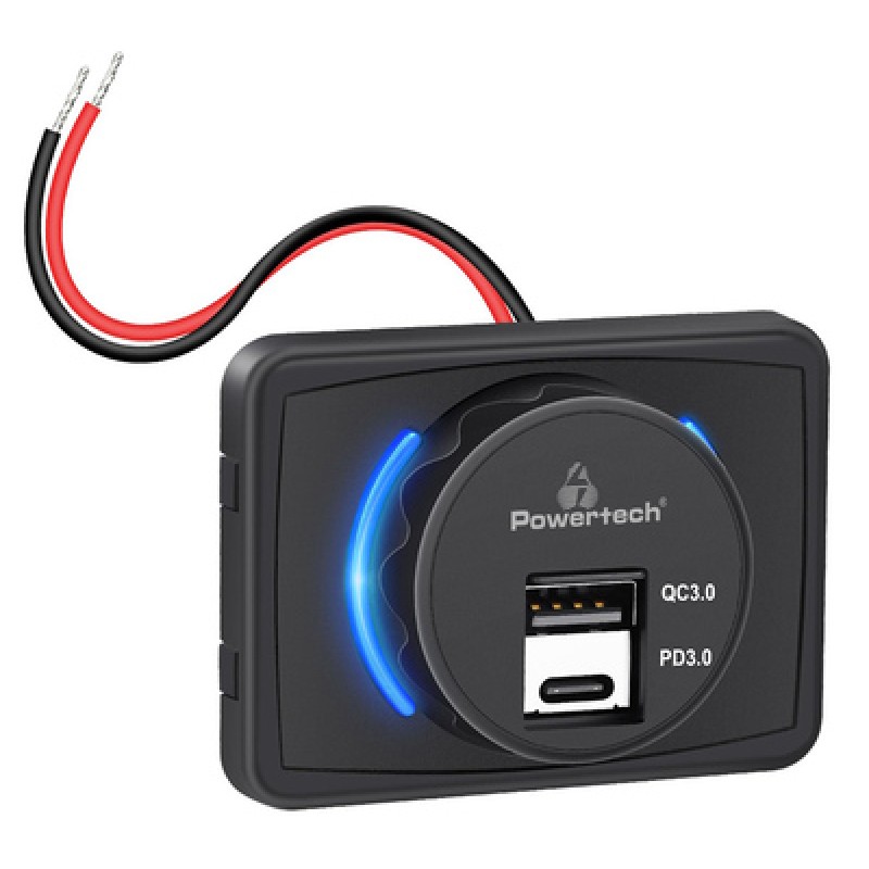 POWERTECH πρίζα USB για σκάφη & οχήματα PTL-027, USB & USB-C
