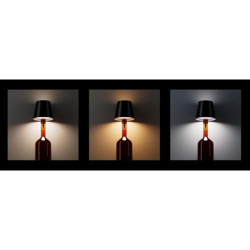 POWERTECH LED φωτιστικό για μπουκάλι HLL-0197, ρυθμιζόμενο, επαναφορτιζόμενο, μαύρο