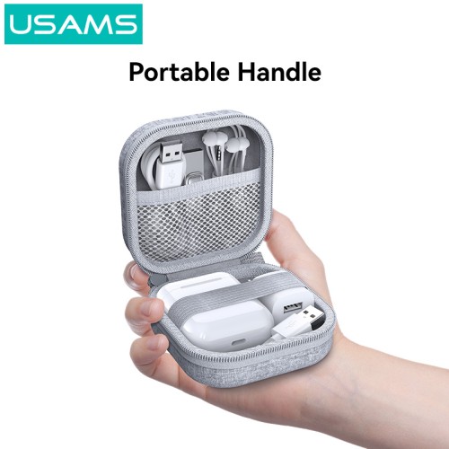 USAMS θήκη οργάνωσης ακουστικών Bluetooth ZB351, 9.5x9.5x5cm, γκρι