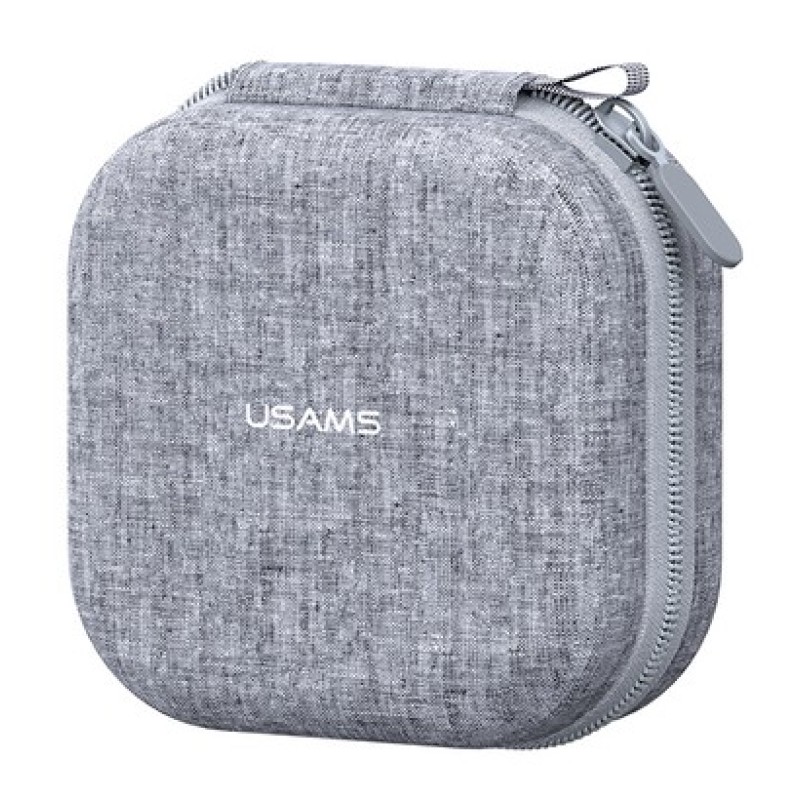 USAMS θήκη οργάνωσης ακουστικών Bluetooth ZB351, 9.5x9.5x5cm, γκρι