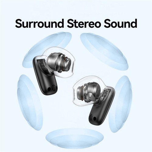 USAMS earphones με θήκη φόρτισης ID25, TWS, Φ13mm, 30/230mAh, μαύρα