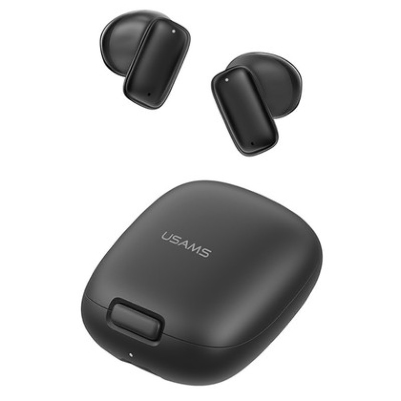 USAMS earphones με θήκη φόρτισης ID25, TWS, Φ13mm, 30/230mAh, μαύρα
