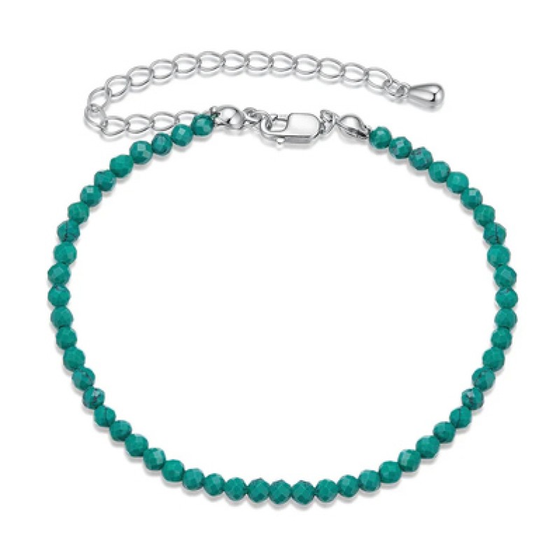 BAMOER βραχιόλι BSB204-GN με συνθετική τουρκουάζ, ασήμι 925, πράσινο