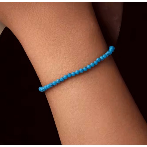 BAMOER βραχιόλι BSB204-BU με συνθετική τουρκουάζ, ασήμι 925, μπλε