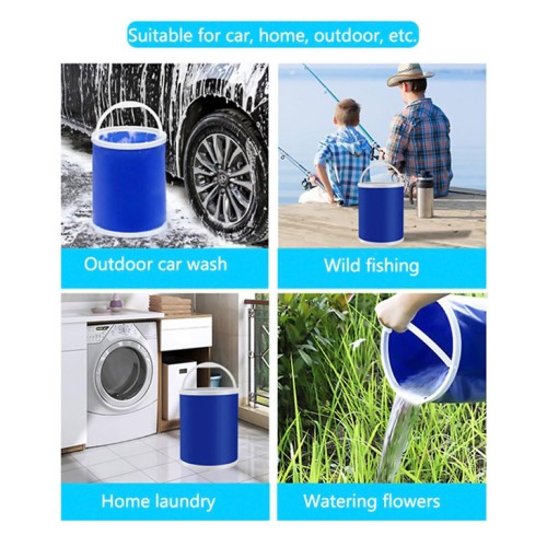 Πτυσσόμενος κουβάς DA376, υφασμάτινος, 11L, Φ24x25cm, μπλε