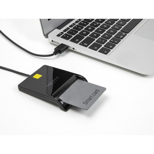 DELOCK card reader 91724 για smart card, USB σύνδεση, 480Mbps, μαύρο