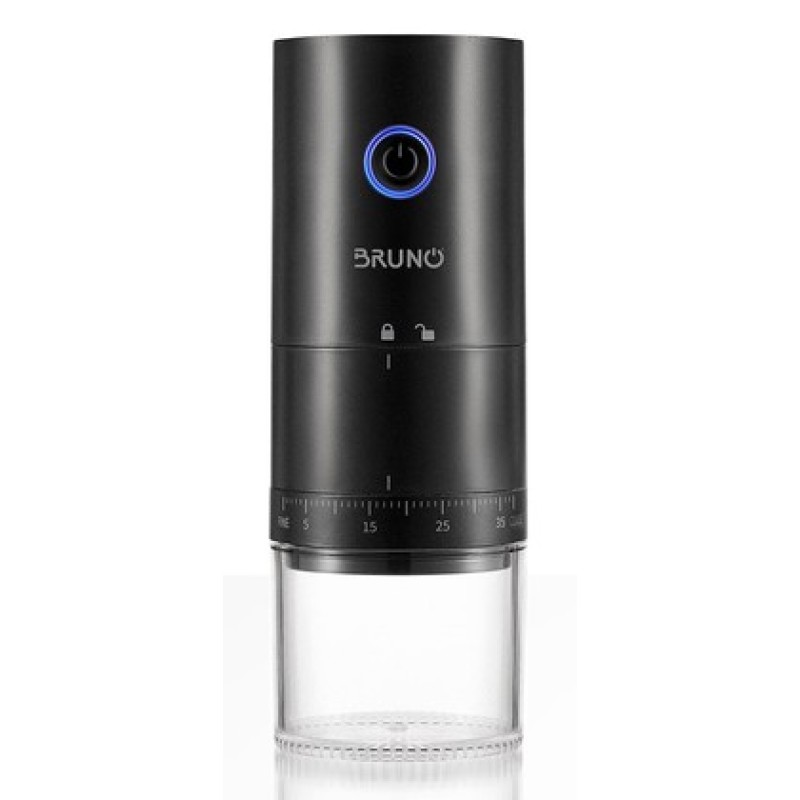 BRUNO ηλεκτρικός μύλος καφέ BRN-0256, επαναφορτιζόμενος, με 39 επίπεδα άλεσης, μαύρος
