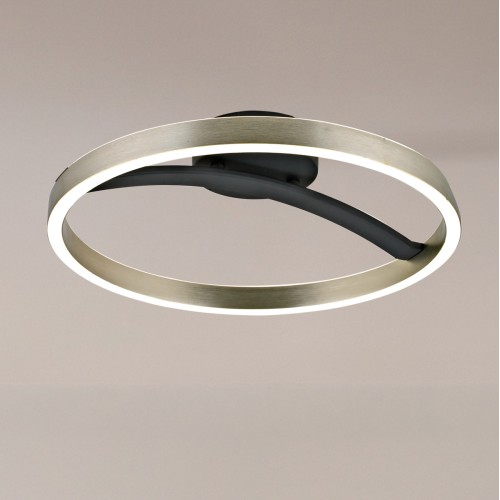 POWERTECH LED φωτιστικό οροφής HLL-0200, 29W, 4000K, Φ38x10cm, ασημί/μαύρο