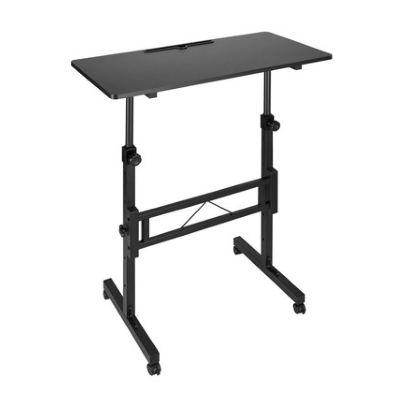 BRATECK γραφείο FWS10-6 με ρυθμιζόμενο ύψος & ροδάκια, 800x400x710~1110mm, μαύρο
