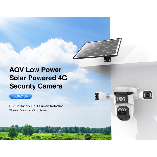 VSTARCAM smart ηλιακή κάμερα BG621SR, triple lens, 2MP, 4G, SD, PTZ, IP66