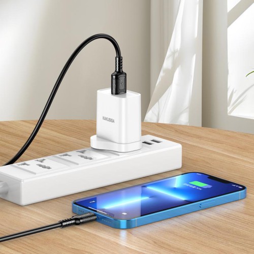 KAKUSIGA καλώδιο Lightning σε USB KSC-984, σιλικόνης, 3Α, 480Mbps, 1m, μαύρο