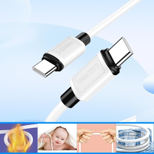 KAKUSIGA καλώδιο USB-C σε USB-C KSC-998, σιλικόνης, 100W, 480Mbps, 1m, μαύρο