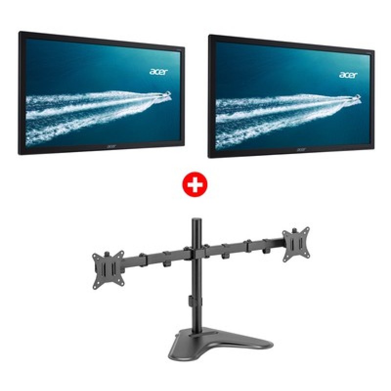 ACER 2x used οθόνες V226HQL με βάση, LED, 21.5