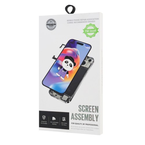 TW INCELL LCD για iPhone 14, camera-sensor ring, earmesh, μαύρη